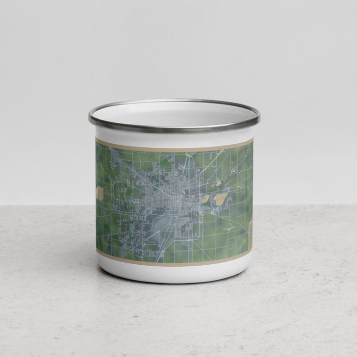 Front View Custom Lima Ohio Map Enamel Mug in Afternoon
