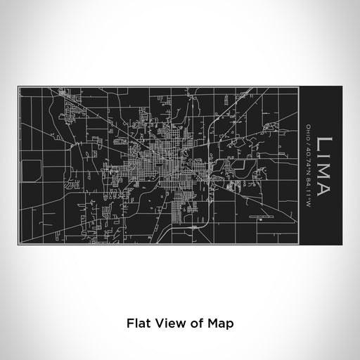 Rendered View of Lima Ohio Map Engraving on 17oz Stainless Steel Insulated Cola Bottle in Black