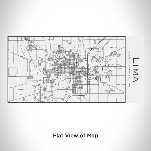 Rendered View of Lima Ohio Map Engraving on 17oz Stainless Steel Insulated Cola Bottle in White