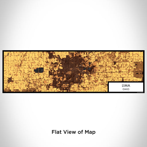 Flat View of Map Custom Lima Ohio Map Enamel Mug in Ember