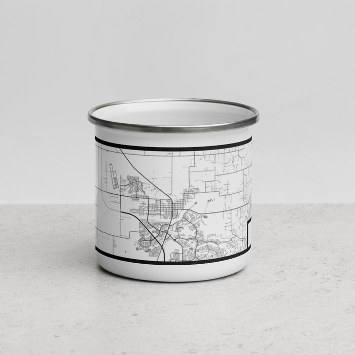 Front View Custom Lincoln California Map Enamel Mug in Classic