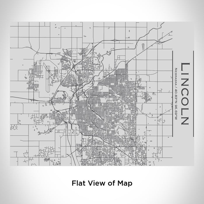 Rendered View of Lincoln Nebraska Map Engraving on 20oz Stainless Steel Insulated Bottle with Bamboo Top