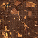 Lincoln Nebraska Map Print in Ember Style Zoomed In Close Up Showing Details