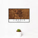 12x18 Lincoln Nebraska Map Print Landscape Orientation in Ember Style With Small Cactus Plant in White Planter