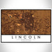 Lincoln Nebraska Map Print Landscape Orientation in Ember Style With Shaded Background