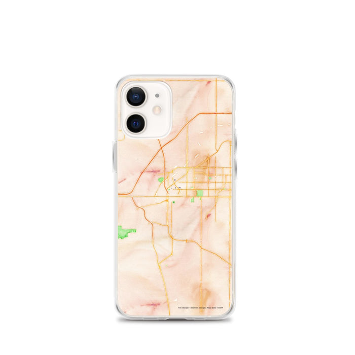 Custom Lincoln Nebraska Map iPhone 12 mini Phone Case in Watercolor