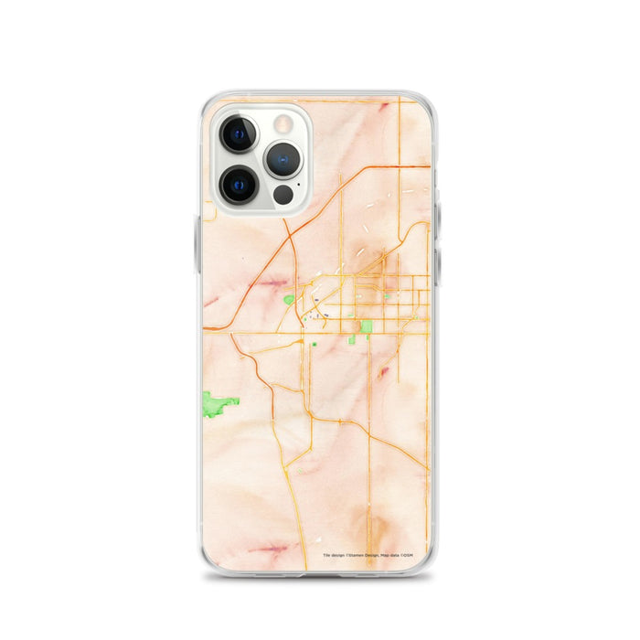 Custom Lincoln Nebraska Map iPhone 12 Pro Phone Case in Watercolor