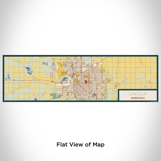 Flat View of Map Custom Lincoln Nebraska Map Enamel Mug in Woodblock