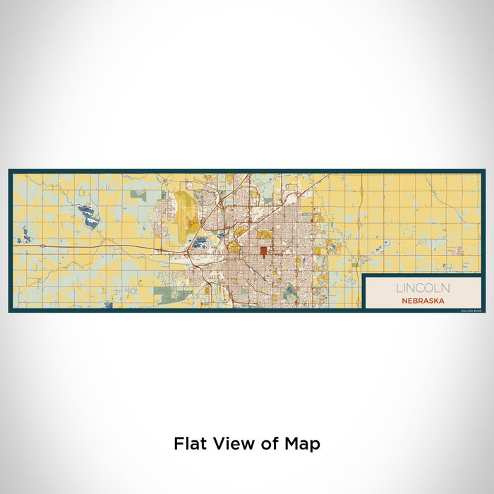 Flat View of Map Custom Lincoln Nebraska Map Enamel Mug in Woodblock