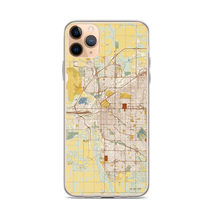 Custom Lincoln Nebraska Map Phone Case in Woodblock
