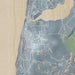 Lincoln City Oregon Map Print in Afternoon Style Zoomed In Close Up Showing Details