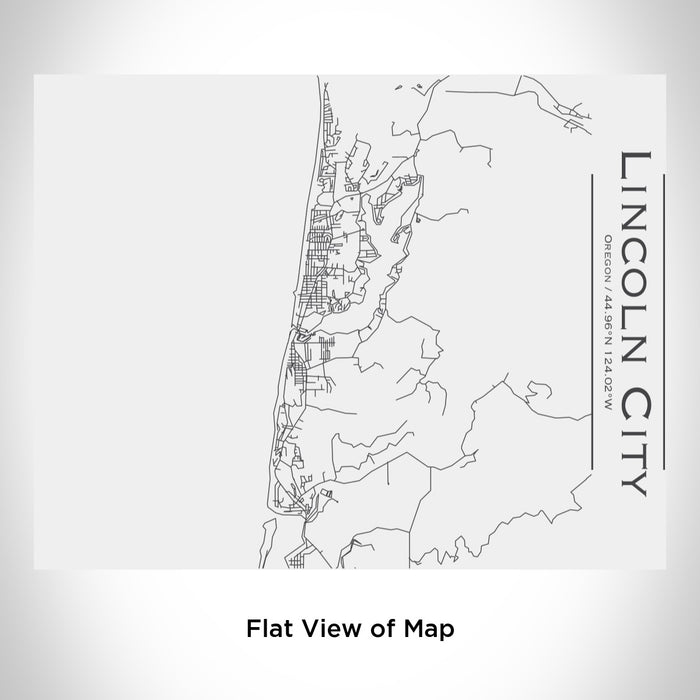 Rendered View of Lincoln City Oregon Map Engraving on 20oz Stainless Steel Insulated Bottle with Bamboo Top in White