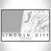 Lincoln City Oregon Map Print Landscape Orientation in Classic Style With Shaded Background