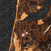 Lincoln City Oregon Map Print in Ember Style Zoomed In Close Up Showing Details