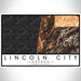 Lincoln City Oregon Map Print Landscape Orientation in Ember Style With Shaded Background