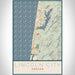 Lincoln City Oregon Map Print Portrait Orientation in Woodblock Style With Shaded Background