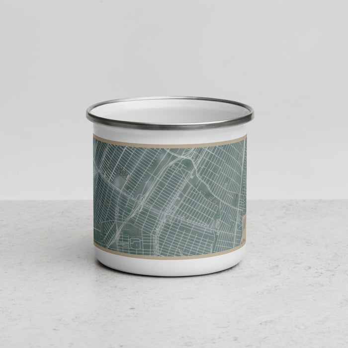 Front View Custom Lincoln Park Michigan Map Enamel Mug in Afternoon
