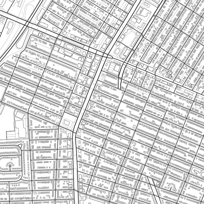 Lincoln Park Michigan Map Print in Classic Style Zoomed In Close Up Showing Details