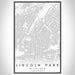 Lincoln Park Michigan Map Print Portrait Orientation in Classic Style With Shaded Background