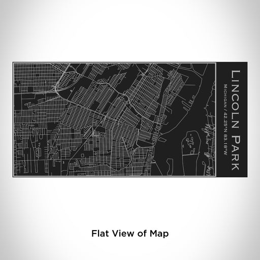 Rendered View of Lincoln Park Michigan Map Engraving on 17oz Stainless Steel Insulated Cola Bottle in Black