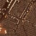 Lincoln Park Michigan Map Print in Ember Style Zoomed In Close Up Showing Details