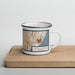Right View Custom Lincoln Park Michigan Map Enamel Mug in Woodblock