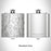 Rendered View of Litchfield County Connecticut Map Engraving on 6oz Stainless Steel Flask