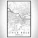 Little Rock Arkansas Map Print Portrait Orientation in Classic Style With Shaded Background