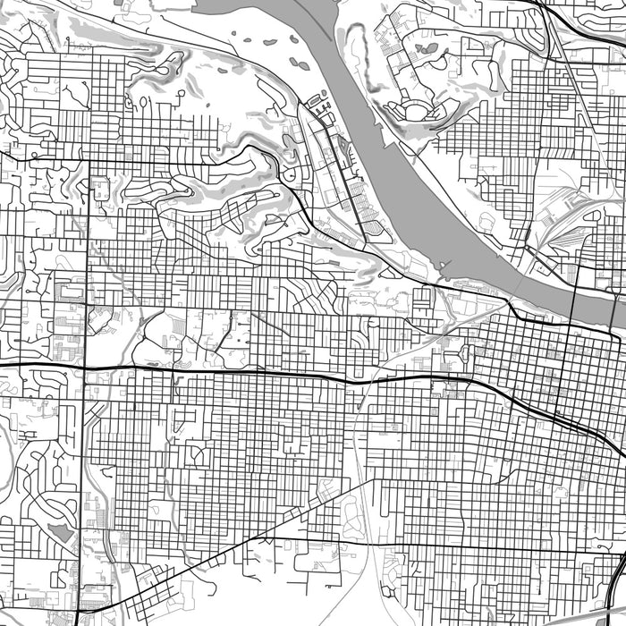 Little Rock Arkansas Map Print in Classic Style Zoomed In Close Up Showing Details