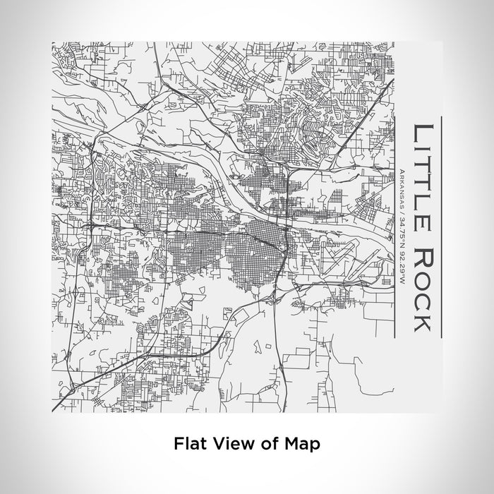 Rendered View of Little Rock Arkansas Map Engraving on 17oz Stainless Steel Insulated Tumbler in White