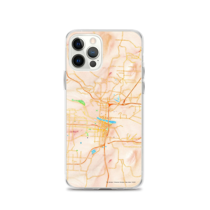 Custom Little Rock Arkansas Map iPhone 12 Pro Phone Case in Watercolor