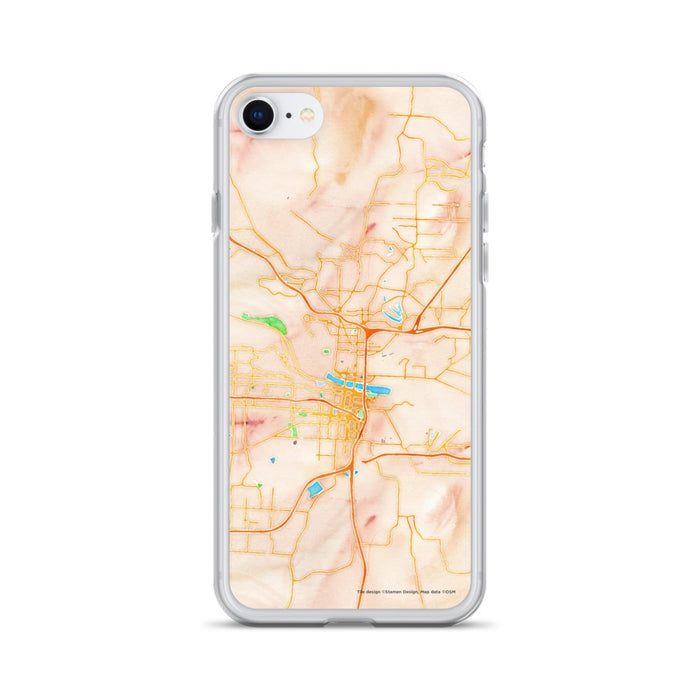 Custom Little Rock Arkansas Map iPhone SE Phone Case in Watercolor