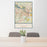 24x36 Little Rock Arkansas Map Print Portrait Orientation in Woodblock Style Behind 2 Chairs Table and Potted Plant