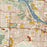 Little Rock Arkansas Map Print in Woodblock Style Zoomed In Close Up Showing Details