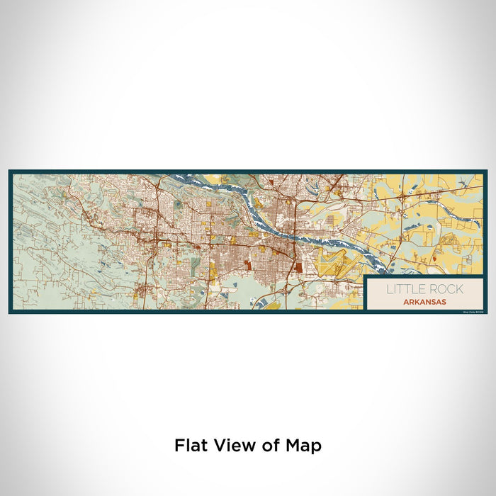 Flat View of Map Custom Little Rock Arkansas Map Enamel Mug in Woodblock