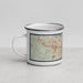 Left View Custom Little Rock Arkansas Map Enamel Mug in Woodblock
