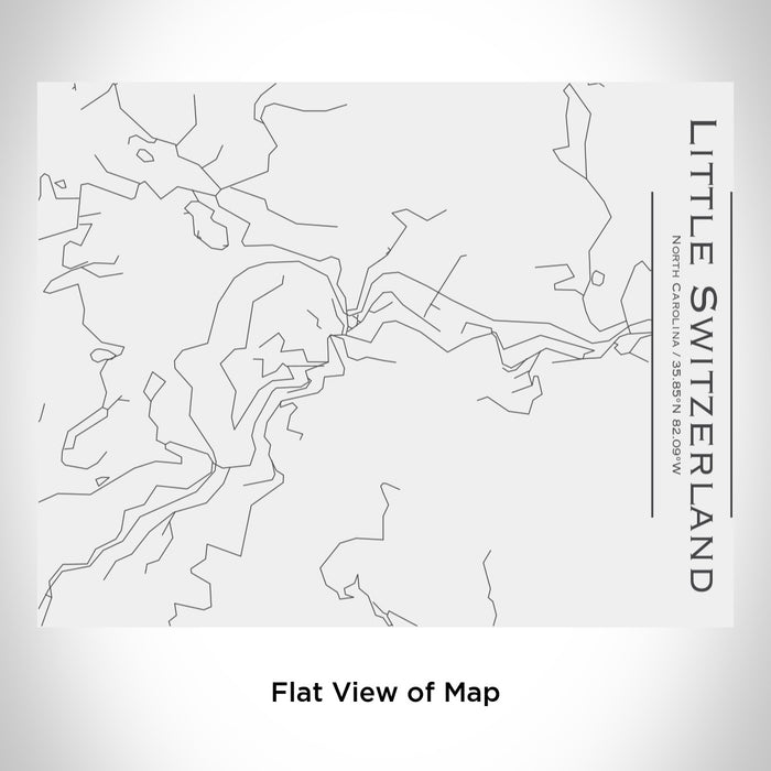 Rendered View of Little Switzerland North Carolina Map Engraving on 20oz Stainless Steel Insulated Bottle with Bamboo Top in White