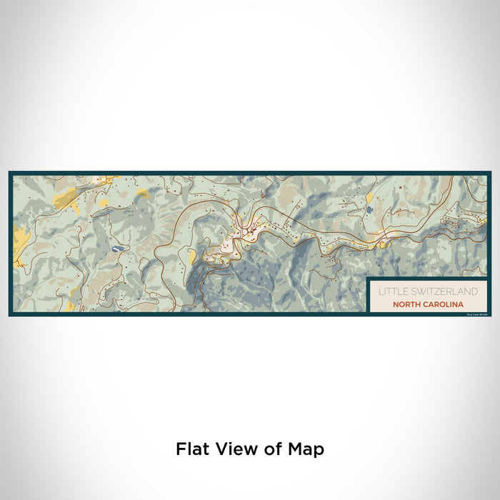 Flat View of Map Custom Little Switzerland North Carolina Map Enamel Mug in Woodblock