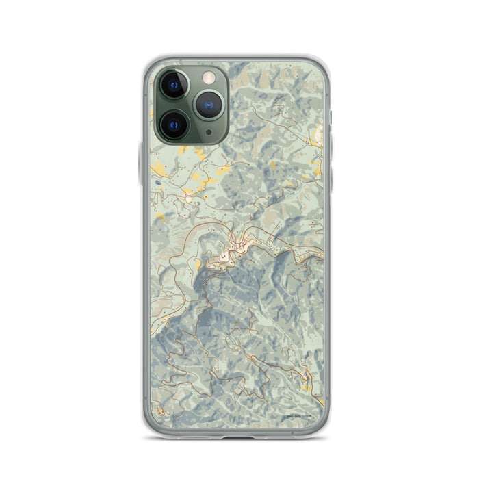 Custom iPhone 11 Pro Little Switzerland North Carolina Map Phone Case in Woodblock