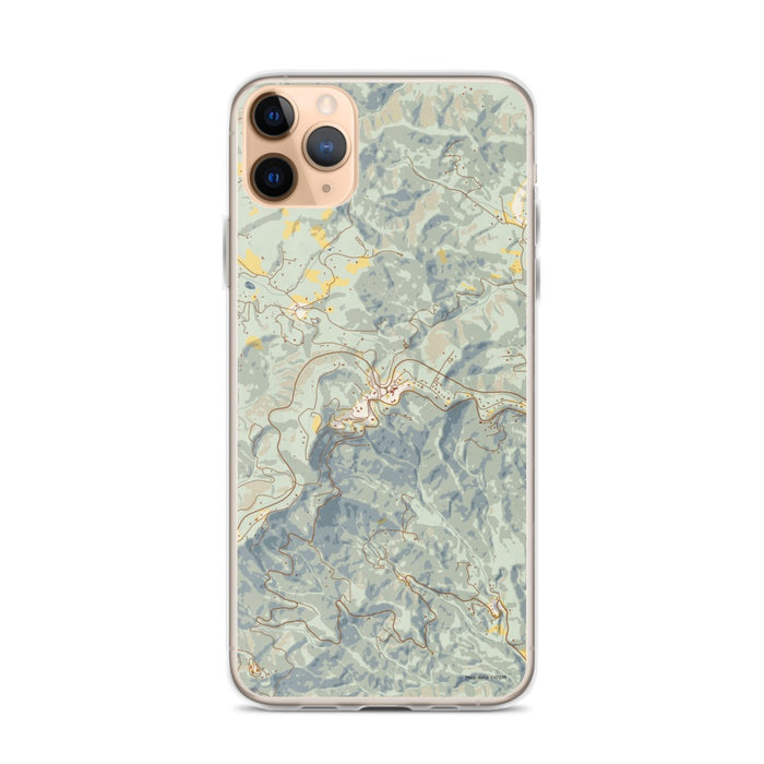 Custom iPhone 11 Pro Max Little Switzerland North Carolina Map Phone Case in Woodblock