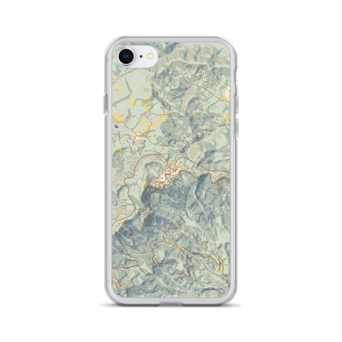 Custom iPhone SE Little Switzerland North Carolina Map Phone Case in Woodblock