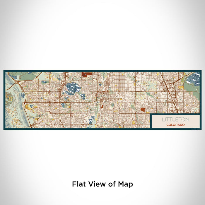 Flat View of Map Custom Littleton Colorado Map Enamel Mug in Woodblock