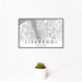 12x18 Liverpool England Map Print Landscape Orientation in Classic Style With Small Cactus Plant in White Planter