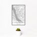 12x18 Liverpool England Map Print Portrait Orientation in Classic Style With Small Cactus Plant in White Planter