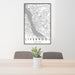 24x36 Liverpool England Map Print Portrait Orientation in Classic Style Behind 2 Chairs Table and Potted Plant