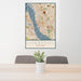 24x36 Liverpool England Map Print Portrait Orientation in Woodblock Style Behind 2 Chairs Table and Potted Plant