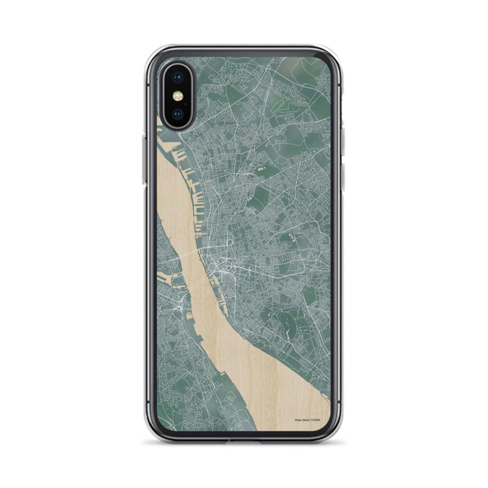 Custom iPhone X/XS Liverpool England Map Phone Case in Afternoon