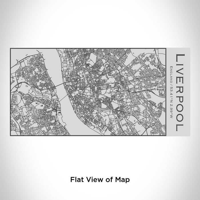 Rendered View of Liverpool England Map Engraving on 17oz Stainless Steel Insulated Cola Bottle