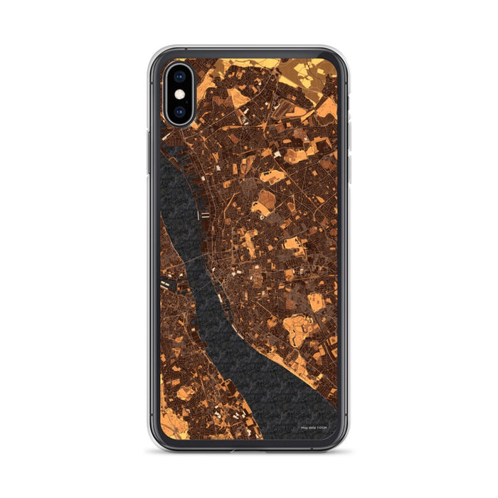 Custom iPhone XS Max Liverpool England Map Phone Case in Ember