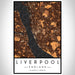 Liverpool England Map Print Portrait Orientation in Ember Style With Shaded Background